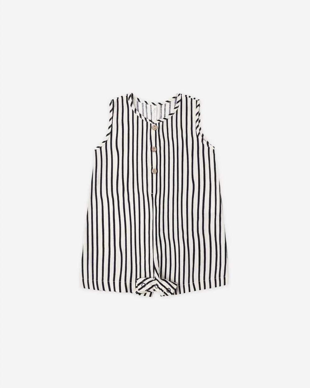 NEW RYLEE + CRU kid's maverick romper in wavy stripe